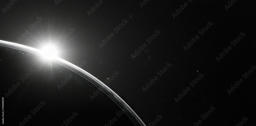 Poster a brilliant. radiant light source emanates from the center. casting a soft glow against a deep black
