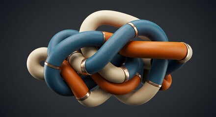 Retro Textured 3D Abstracts: Smooth Blended Shapes in Vintage Style. Creative Backgrounds with Grainy, Organic, and Geometric Elements for Design.