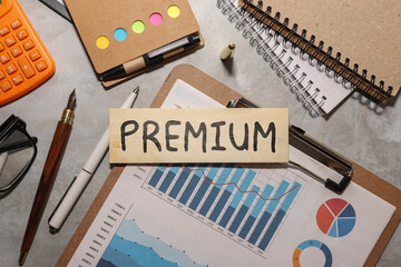Letter block in word premium on wood background
