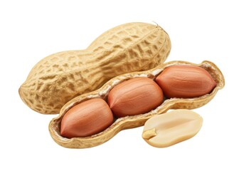 Raw peanuts isolated on white background