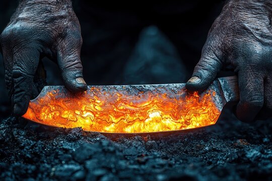 Forge Knife Molten Metal