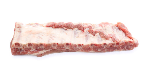Fresh raw pork ribs isolated on white