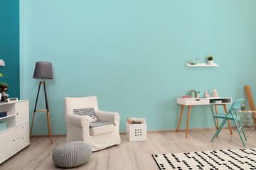 Modern children's room with stylish furniture. Stylish interior