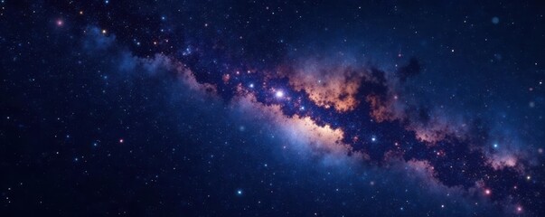 Vast expanse of blackness studded with sparkling stars, galaxy, emptiness