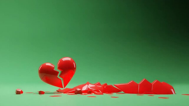 Broken Hearts: A 3D Render of Shattered Love and Pain