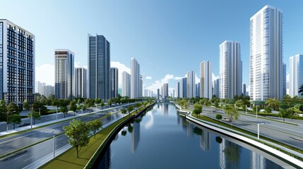 Fototapeta premium Urban construction grid design with symmetrical zoning, structural grid mapping, and accurate spatial arrangements.