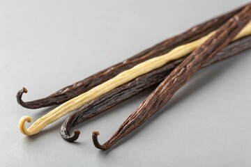 vanilla pods and cinnamon sticks