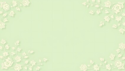 Green Floral Border with Space for Text