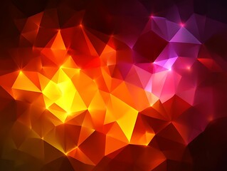 Obraz premium Dynamic polygonal background with gradient colors and light reflections