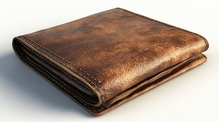 Closed Leather Wallet Studio Shot