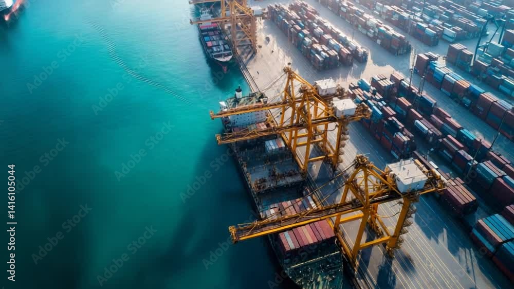 Aufkleber congested port reveals global supply chain challenges in action generative ai
