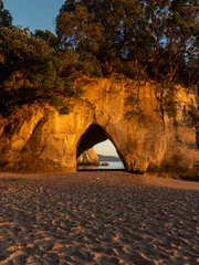 Wall murals Sunrise in Cathedral Cove, New Zealand