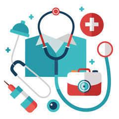 Stethoscope nurse equipment isolated on white background