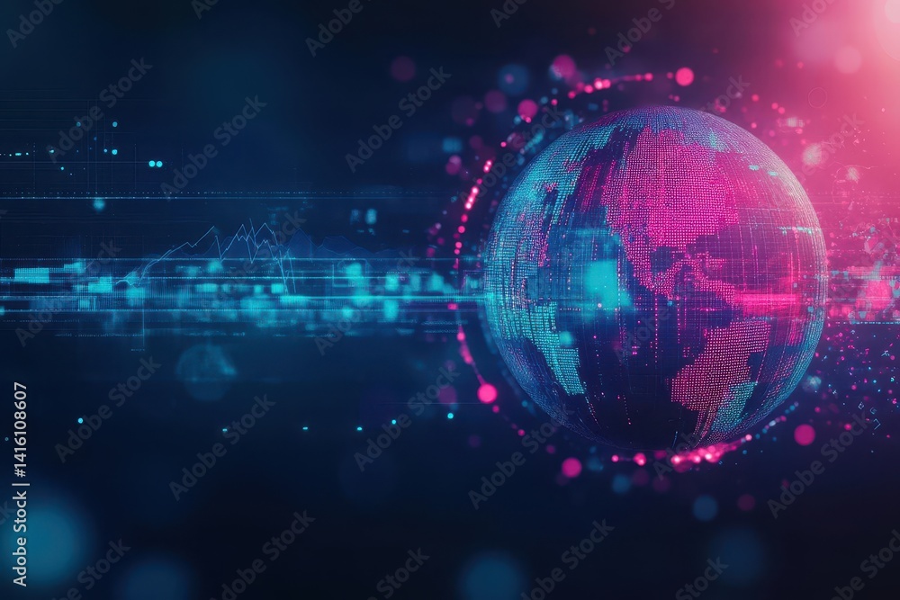 Poster abstract image of the world of finance and investments colorful and bokeh effect online finance and business concept as background image