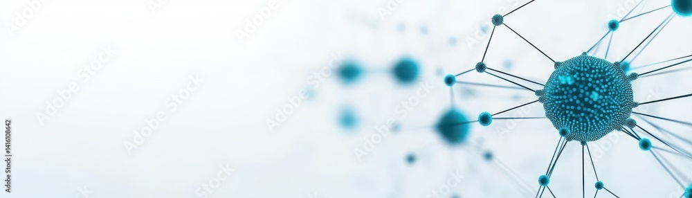 Aufkleber Abstract image of a neural network with connecting data points on a white background, representing technology, connectivity, and digital communications