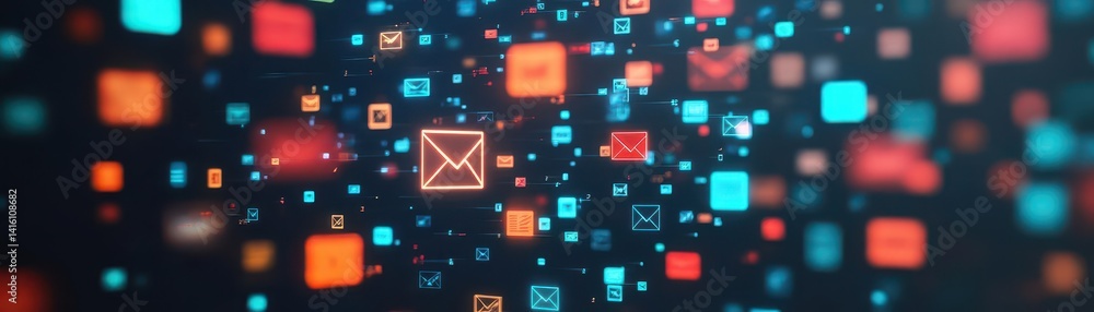 Poster abstract image of message icons