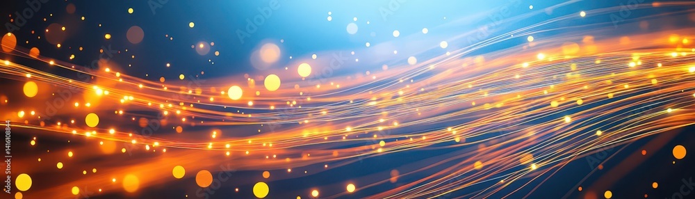 Fototapete Abstract Light Fiber Strings Flowing Background Loop 4k animation of an abstract wallpaper technology background with flowing powerful speed stroke patterns and depth of field seam