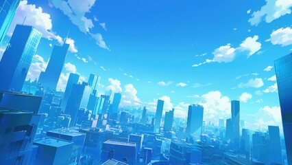 青空の下に広がる現代的なビル街