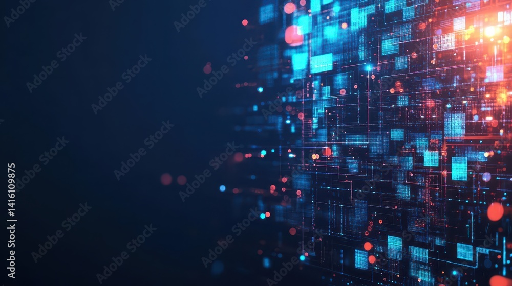 Poster abstract science and technology background