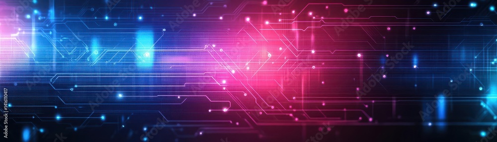 Poster Abstract technology concept Circuit board, high computer color background Vector illustration