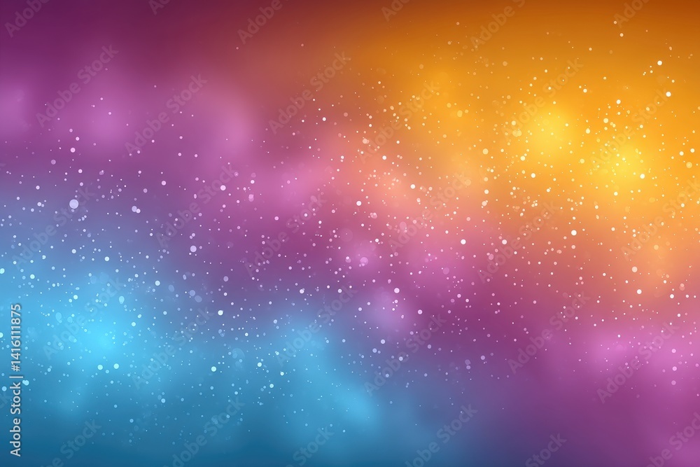 Poster gradient abstract background of vivid purple orange and yellow particles blending smoothly into each