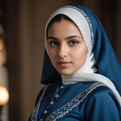 Naklejka premium Portrait of a young woman in a hijab