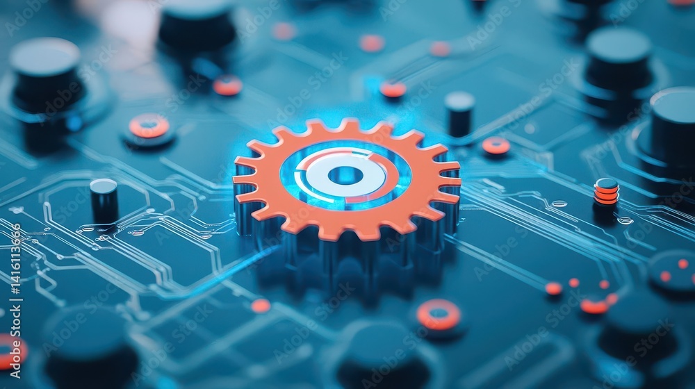 Poster Automation concept Software Innovation technology Business process optimisation