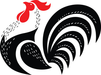 Abstract Illustration of Proud Rooster