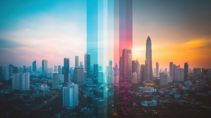 Fototapeta premium Bangkok city famous landmarks collage