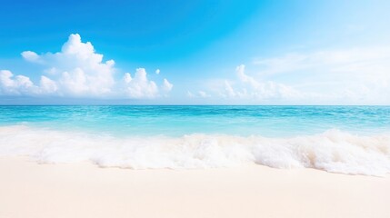 Fototapeta premium Tranquil beach scene, soft focus