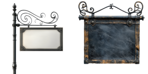 Ornate Decorative Signage with Elaborate Metal Frame Design