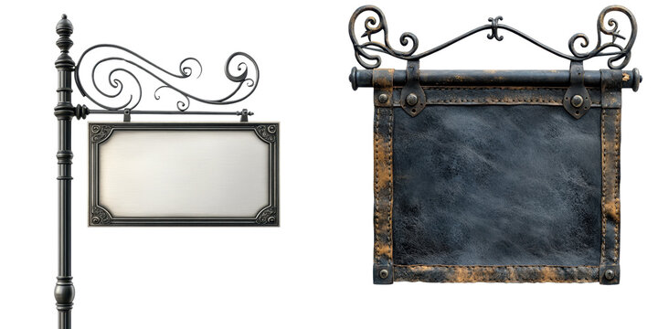 Ornate Decorative Signage with Elaborate Metal Frame Design