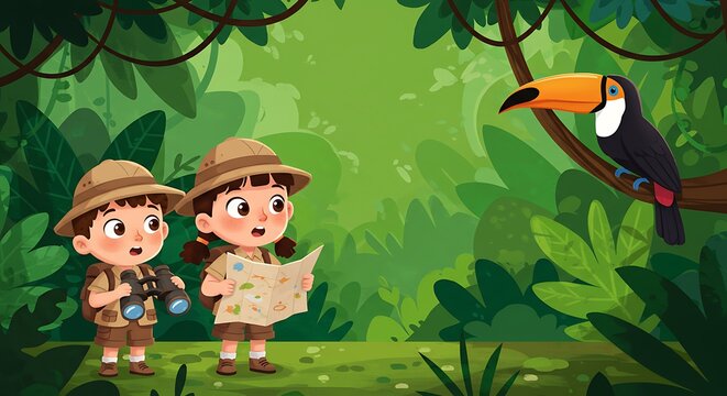 a kid exploring  in the forest