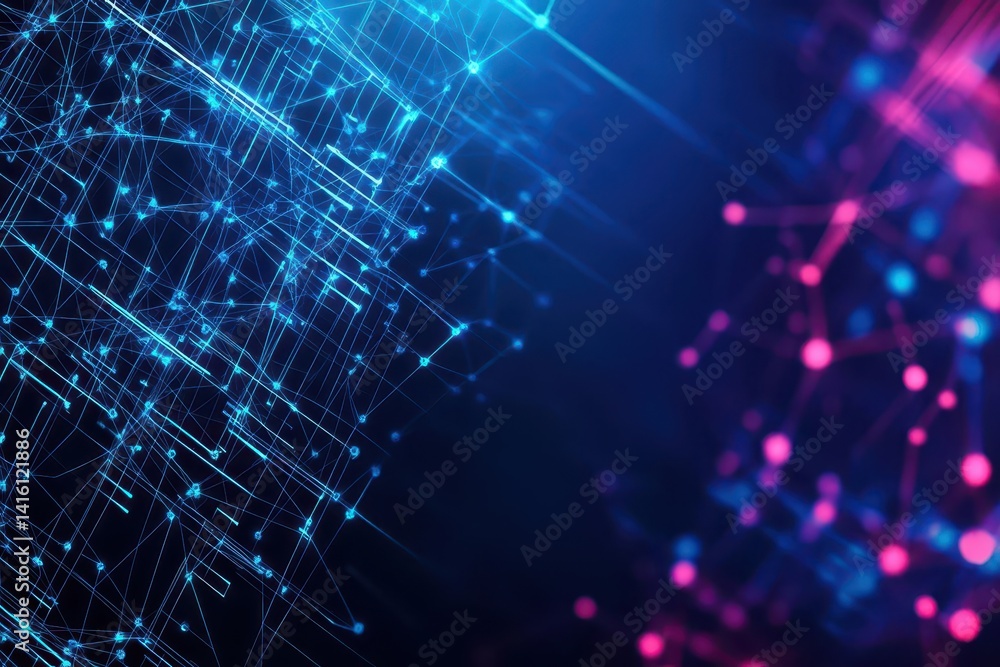 Aufkleber Big data background Digital technology abstract concept Artificial intelligence and deep learning Tech visual for screen template Geometric big data background