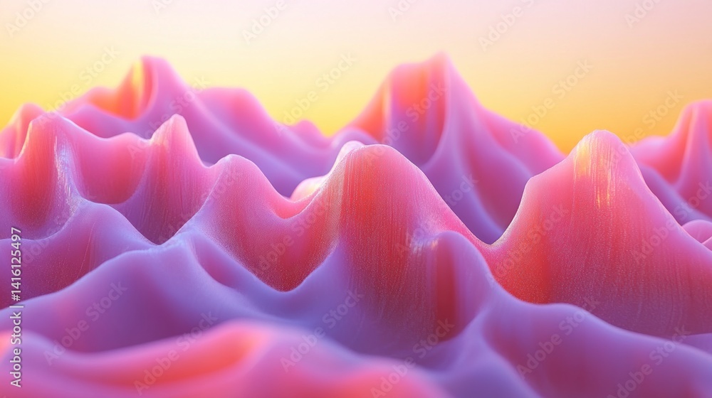 Poster abstract representation of undulating terrain, with soft, shifting hues.