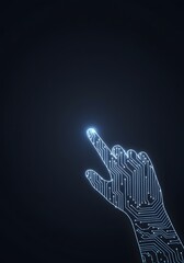 Naklejka premium Technology communication theme wallpaper, AI robot concept illustration. For technology magazine, poster, leaflet, wallpaper, printing. DPI 300