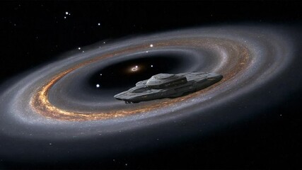 Alien Spacecraft Emerges From a Wormhole in Deep Space Generative AI - Powered by Adobe