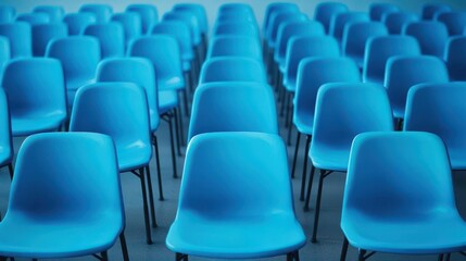 Obraz premium blue chairs in the conference room empty hall for lecture or performance training of students or company employees