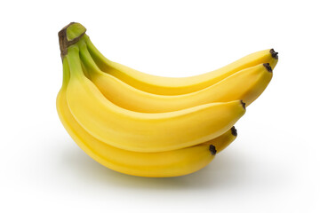 Fresh banana bunch on white background