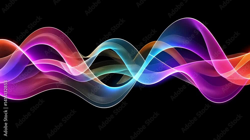 Aufkleber colorful wave patterns vibrant abstract design showcasing fluid motion and dynamic energy in digital
