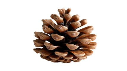 Isolated brown pine cone, a coniferous tree seed and natural Christmas decoration, on white