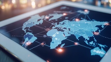 Looking at a map on an iPad