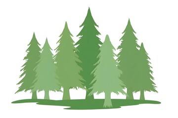 Fototapeta premium Forest Preservation Symbol with Stylized Tree Silhouettes