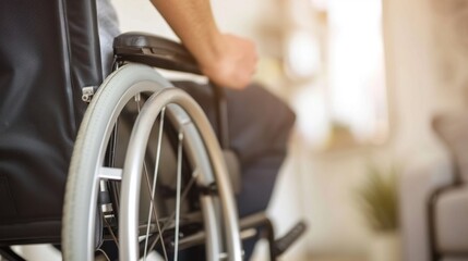 Assistive devices showcasing independence of people with disabilities, detail shot, in a home setting