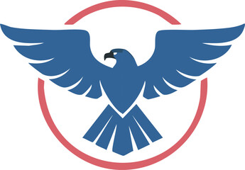 minimalist vector art logo illustration of hawk