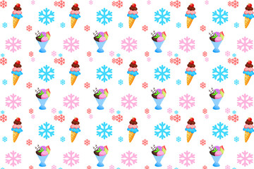 seamless pattern with ice cream 