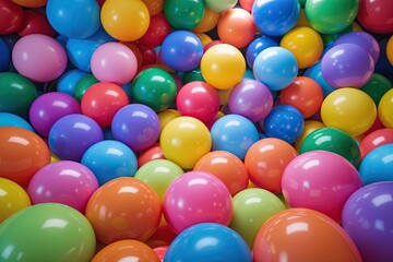 Vibrant Spectrum of Playful Balls for a Joyful Playroom Background