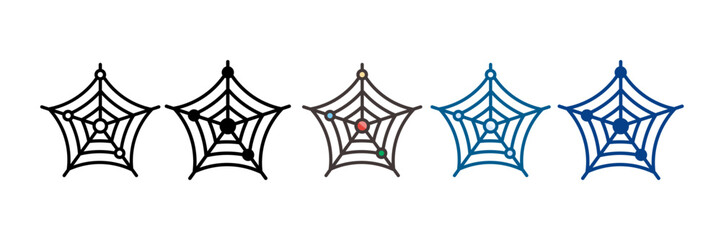 Spider Chart Icon Set Multiple Style Collection