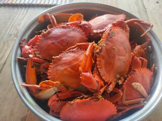 Malabon steamed mud crabs on a summer day