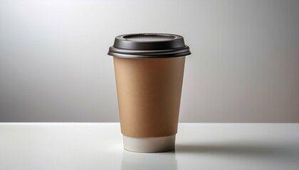 Kraft Paper Coffee Cup with Lid Mockup excellent for digital content strategy assets